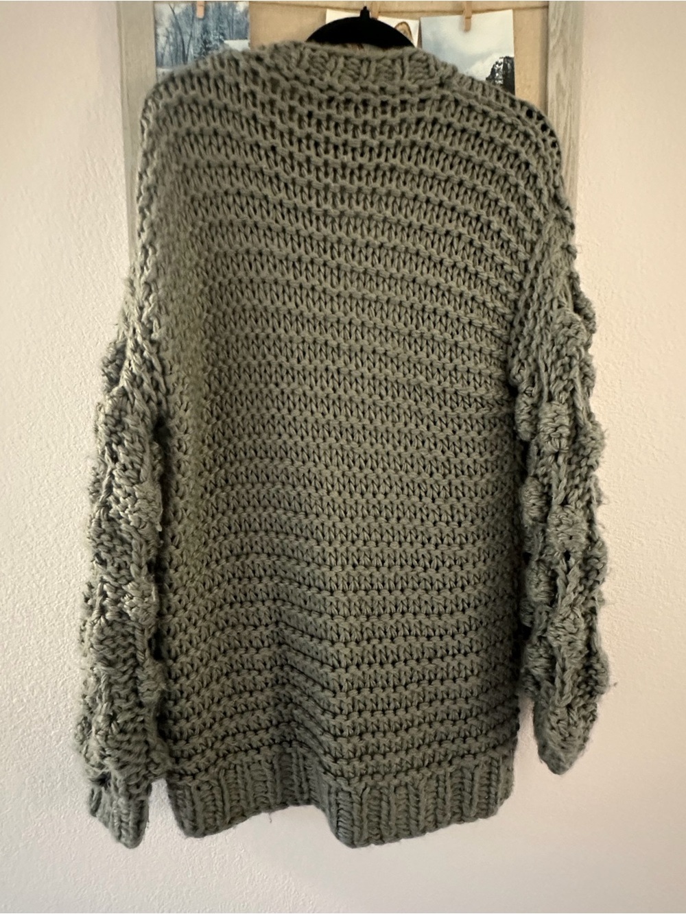 Hayden Los Angeles Women’s M/L Chunky Knit Open Front Cardigan Gray - Picture 4 of 10